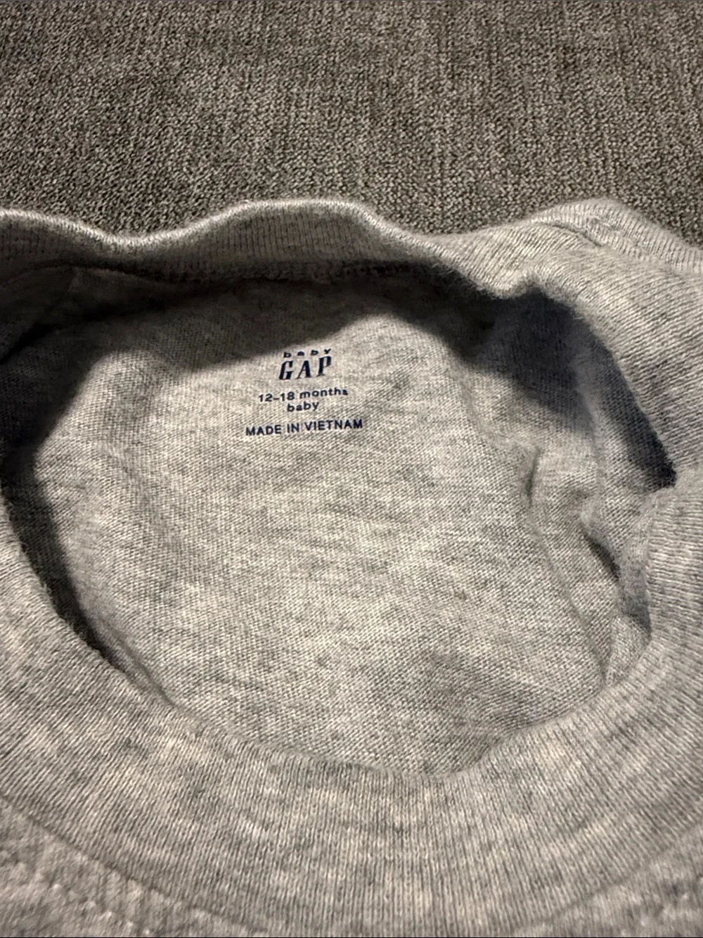 GAP Light Gray Tee with Navy Logo